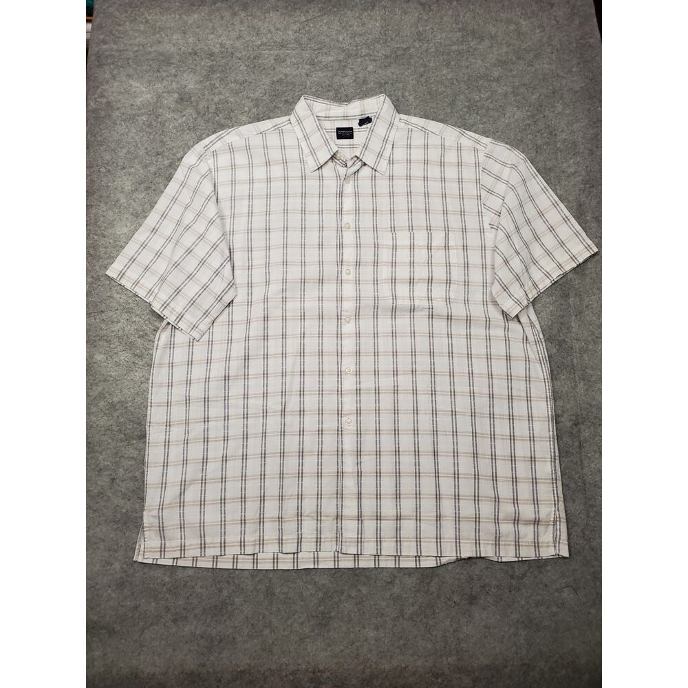 Arrow Men's XL Black & White Crosshatch Short Sleeve Button Up Casual Shirt